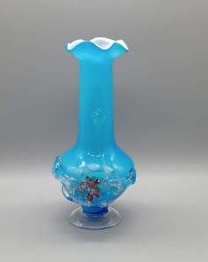 Vase MURANO Bleu Relief Bouquet