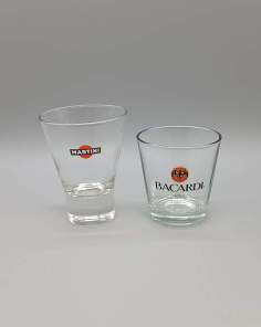 Verres MARTINI et BACARDI